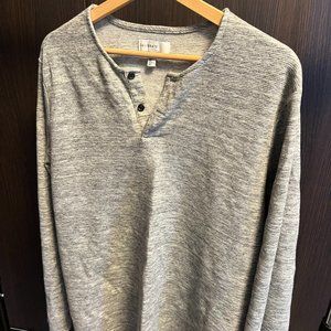 Calibrate Large grey henley shirt